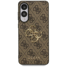 GUESS dėklas, skirtas SAMSUNG S25 Edge GUHCS25E4GMGBR (4G PU didelis logotipas), rudas