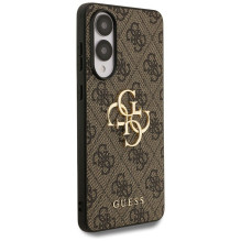 GUESS dėklas, skirtas SAMSUNG S25 Edge GUHCS25E4GMGBR (4G PU didelis logotipas), rudas