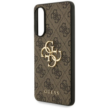 GUESS dėklas, skirtas SAMSUNG S25 Edge GUHCS25E4GMGBR (4G PU didelis logotipas), rudas