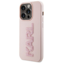 KARL LAGERFELD case for IPHONE 15 Pro KLHCP15L3DMBKCP (3D Logo Glitter) pink