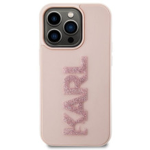 KARL LAGERFELD case for IPHONE 15 Pro KLHCP15L3DMBKCP (3D Logo Glitter) pink