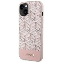 GUESS dėklas, skirtas IPHONE 14, suderinamas su MagSafe GUHMP14SHGCFSEP (GCUBE Stripes), rožinis