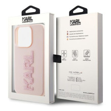 KARL LAGERFELD dėklas, skirtas IPHONE 15 Pro KLHCP15L3DMBKCP (3D blizgučiais), rožinis KARL LAGERFELD dėklas, skirtas IPHONE 15 Pro KLHCP15L3DMBKCP (3D blizgučiais), rožinis
