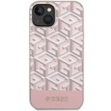 GUESS dėklas, skirtas IPHONE 14, suderinamas su MagSafe GUHMP14SHGCFSEP (GCUBE Stripes), rožinis