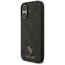 GUESS dėklas, skirtas IPHONE 17, suderinamas su „MagSafe GUHMP17SP4SM4MK“ (PU 4G Small 4G ir Classic), juodas