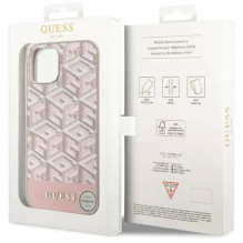 GUESS case for IPHONE 14 compatible with MagSafe GUHMP14SHGCFSEP (GCUBE Stripes) pink GUESS case for IPHONE 14 compatible with MagSafe GUHMP14SHGCFSEP (GCUBE Stripes) pink