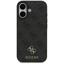 GUESS dėklas, skirtas IPHONE 17, suderinamas su „MagSafe GUHMP17SP4SM4MK“ (PU 4G Small 4G ir Classic), juodas