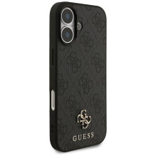 GUESS dėklas, skirtas IPHONE 17, suderinamas su „MagSafe GUHMP17SP4SM4MK“ (PU 4G Small 4G ir Classic), juodas