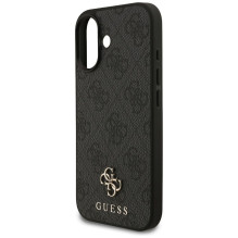 GUESS dėklas, skirtas IPHONE 17, suderinamas su „MagSafe GUHMP17SP4SM4MK“ (PU 4G Small 4G ir Classic), juodas