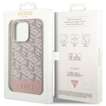 GUESS dėklas, skirtas IPHONE 14 Pro, suderinamas su MagSafe GUHMP14LHGCFSEP (GCUBE Stripes), rožinis