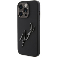 KARL LAGERFELD case for IPHONE 15 Pro KLHCP15LSKSBMCK (Silicone Karl Script Logo) black