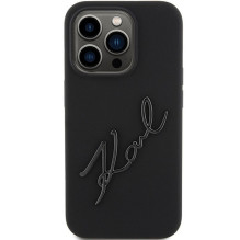 KARL LAGERFELD case for IPHONE 15 Pro KLHCP15LSKSBMCK (Silicone Karl Script Logo) black