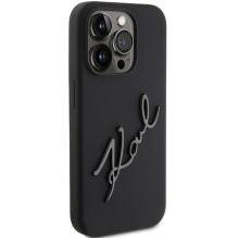 KARL LAGERFELD case for IPHONE 15 Pro KLHCP15LSKSBMCK (Silicone Karl Script Logo) black