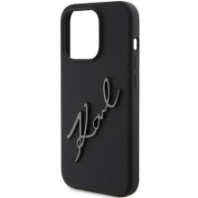 KARL LAGERFELD case for IPHONE 15 Pro KLHCP15LSKSBMCK (Silicone Karl Script Logo) black