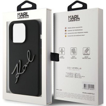 KARL LAGERFELD case for IPHONE 15 Pro KLHCP15LSKSBMCK (Silicone Karl Script Logo) black