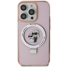 KARL LAGERFELD case for IPHONE 15 Pro comaptible with MagSafe KLHMP15LHMRSKCP (Ringstand KC) pink