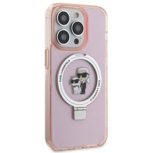 KARL LAGERFELD case for IPHONE 15 Pro comaptible with MagSafe KLHMP15LHMRSKCP (Ringstand KC) pink