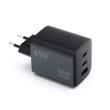 Phone charger Blue Star GaN 2 x USB C + USB A QC4.0 PD 4A 65W VT-43 black Phone charger Blue Star GaN 2 x USB C + USB A QC4.0 PD 4A 65W VT-43 black