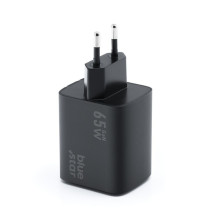 Phone charger Blue Star GaN 2 x USB C + USB A QC4.0 PD 4A 65W VT-43 black Phone charger Blue Star GaN 2 x USB C + USB A QC4.0 PD 4A 65W VT-43 black