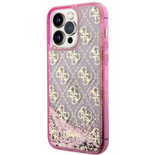 GUESS dėklas, skirtas IPHONE 14 Pro GUHCP14LLC4PSGP (skystų blizgučių 4G permatomas), rožinis