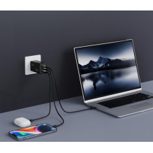 Phone charger Blue Star GaN 2 x USB C + USB A QC4.0 PD 4A 65W VT-43 black Phone charger Blue Star GaN 2 x USB C + USB A QC4.0 PD 4A 65W VT-43 black