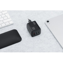 Phone charger Blue Star GaN 2 x USB C + USB A QC4.0 PD 4A 65W VT-43 black Phone charger Blue Star GaN 2 x USB C + USB A QC4.0 PD 4A 65W VT-43 black
