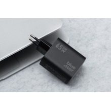 Telefono įkroviklis Blue Star GaN 2 x USB C + USB A QC4.0 PD 4A 65W VT-43 juodas Telefono įkroviklis Blue Star GaN 2 x USB C + USB A QC4.0 PD 4A 65W VT-43 juodas