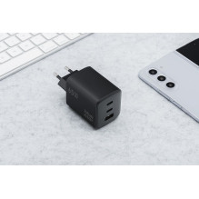 Phone charger Blue Star GaN 2 x USB C + USB A QC4.0 PD 4A 65W VT-43 black Phone charger Blue Star GaN 2 x USB C + USB A QC4.0 PD 4A 65W VT-43 black