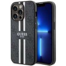 GUESS dėklas, skirtas IPHONE 14 Pro Max, suderinamas su MagSafe GUHMP14XP4RPSK (4G spausdintomis juostelėmis), juodas