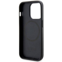 GUESS dėklas, skirtas IPHONE 14 Pro Max, suderinamas su MagSafe GUHMP14XP4RPSK (4G spausdintomis juostelėmis), juodas