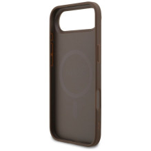 GUESS dėklas, skirtas IPHONE 17 Air, suderinamas su MagSafe GUHMP17MG4GFRW (PU 4G Ring Classic Logo), rudas