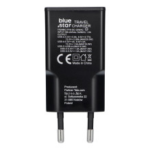 Telefono įkroviklis Blue Star Slim GaN USB C + USB A QC4.0 PD 3A 25W TFK-SC-25WAC juodas Telefono įkroviklis Blue Star Slim GaN USB C + USB A QC4.0 PD 3A 25W TFK-SC-25WAC juodas
