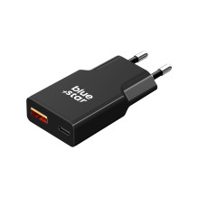 Telefono įkroviklis Blue Star Slim GaN USB C + USB A QC4.0 PD 3A 25W TFK-SC-25WAC juodas Telefono įkroviklis Blue Star Slim GaN USB C + USB A QC4.0 PD 3A 25W TFK-SC-25WAC juodas