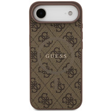 GUESS dėklas, skirtas IPHONE 17 Air, suderinamas su MagSafe GUHMP17MG4GFRW (PU 4G Ring Classic Logo), rudas