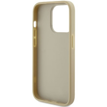 GUESS dėklas, skirtas IPHONE 15 Pro GUHCP15LHG4SGD (fiksuotas blizgučiais, didelis 4G), auksinis GUESS dėklas, skirtas IPHONE 15 Pro GUHCP15LHG4SGD (fiksuotas blizgučiais, didelis 4G), auksinis