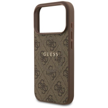 GUESS case for IPHONE 17 Pro compatible with MagSafe GUHMP17LG4GFRW (PU 4G Ring Classic Logo) brown