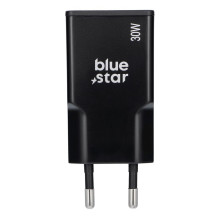 Telefono įkroviklis Blue Star Slim GaN 2 x USB C QC4.0 PD 3A 30W TFK-SC-30WCC juodas