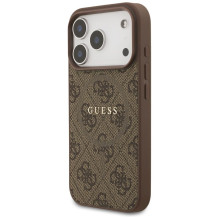 GUESS case for IPHONE 17 Pro compatible with MagSafe GUHMP17LG4GFRW (PU 4G Ring Classic Logo) brown