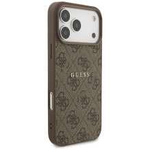 GUESS dėklas, skirtas IPHONE 17 Pro Max, suderinamas su MagSafe GUHMP17XG4GFRW (PU 4G Ring Classic Logo), rudas GUESS dėklas, skirtas IPHONE 17 Pro Max, suderinamas su MagSafe GUHMP17XG4GFRW (PU 4G Ring Classic Logo), rudas