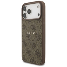 GUESS case for IPHONE 17 Pro Max compatible with MagSafe GUHMP17XG4GFRW (PU 4G Ring Classic Logo) brown