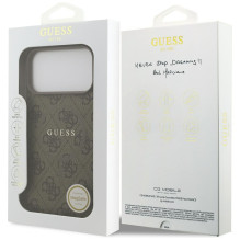 GUESS dėklas, skirtas IPHONE 17 Pro Max, suderinamas su MagSafe GUHMP17XG4GFRW (PU 4G Ring Classic Logo), rudas GUESS dėklas, skirtas IPHONE 17 Pro Max, suderinamas su MagSafe GUHMP17XG4GFRW (PU 4G Ring Classic Logo), rudas