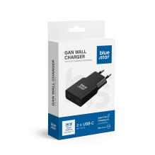 Phone charger Blue Star Slim GaN 2 x USB C QC4.0 PD 3A 30W TFK-SC-30WCC black Phone charger Blue Star Slim GaN 2 x USB C QC4.0 PD 3A 30W TFK-SC-30WCC black
