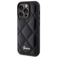 GUESS case for IPHONE 15 Pro Max GUHCP15XPSQSQSK (Quilted Metal Logo) black GUESS case for IPHONE 15 Pro Max GUHCP15XPSQSQSK (Quilted Metal Logo) black