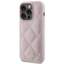 GUESS case for IPHONE 15 Pro GUHCP15LPSQSQSP (Quilted Metal Logo) pink GUESS case for IPHONE 15 Pro GUHCP15LPSQSQSP (Quilted Metal Logo) pink