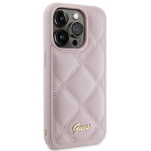GUESS dėklas, skirtas IPHONE 15 Pro GUHCP15LPSQSQSP (dygsniuotas metalinis logotipas), rožinis GUESS dėklas, skirtas IPHONE 15 Pro GUHCP15LPSQSQSP (dygsniuotas metalinis logotipas), rožinis