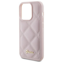 GUESS case for IPHONE 15 Pro GUHCP15LPSQSQSP (Quilted Metal Logo) pink GUESS case for IPHONE 15 Pro GUHCP15LPSQSQSP (Quilted Metal Logo) pink