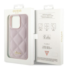 GUESS case for IPHONE 15 Pro GUHCP15LPSQSQSP (Quilted Metal Logo) pink GUESS case for IPHONE 15 Pro GUHCP15LPSQSQSP (Quilted Metal Logo) pink
