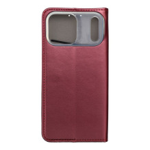 iPhone 17 PRO MAX Smart Magneto atverčiamas dėklas bordo spalvos iPhone 17 PRO MAX Smart Magneto atverčiamas dėklas bordo spalvos