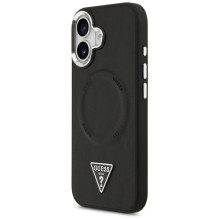 GUESS case for IPHONE 17 compatible with MagSafe GUHMP17SPSDTSCMK (PU W / Triangle Logo) black