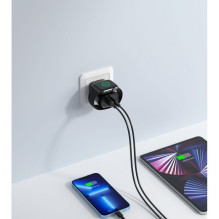 Telefono įkroviklis VEGER USB A + C tipo + belaidis įkroviklis, suderinamas su Apple Watch PD QC3.0 3A 25W W002E, baltas